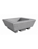 Fioriera bassa forma quadra in cemento calcestruzzo per esterno - colore Grigio pietra - cm 98x98x39h - Conforme ai CAM