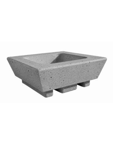 Fioriera bassa forma quadra in cemento calcestruzzo per esterno - colore Grigio pietra - cm 98x98x39h - Conforme ai CAM