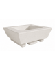 Fioriera bassa forma quadra in cemento calcestruzzo per esterno - colore Bianco pietra - cm 98x98x39h - Conforme ai CAM