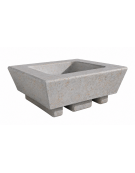 Fioriera bassa forma quadra in cemento calcestruzzo per esterno - colore Grigio travertino - cm 98x98x39h - Conforme ai CAM