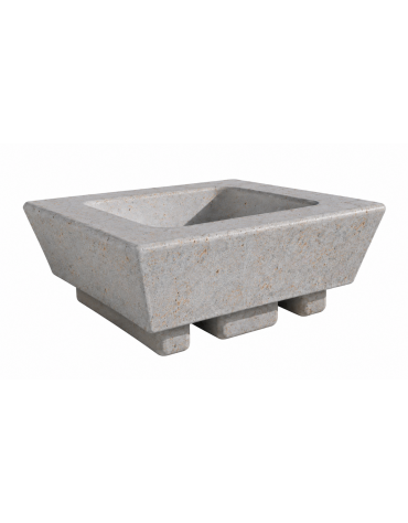 Fioriera bassa forma quadra in cemento calcestruzzo per esterno - colore Grigio travertino - cm 98x98x39h - Conforme ai CAM