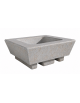 Fioriera bassa forma quadra in cemento calcestruzzo per esterno - colore Grigio travertino - cm 98x98x39h - Conforme ai CAM
