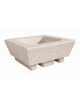 Fioriera bassa forma quadra in cemento calcestruzzo per esterno - colore Bianco travertino - cm 98x98x39h - Conforme ai CAM
