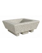 Fioriera bassa forma quadra in cemento calcestruzzo per esterno - colore Grigio sabbiato - cm 98x98x39h - Conforme ai CAM