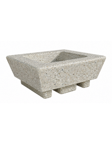 Fioriera bassa forma quadra in cemento calcestruzzo per esterno - colore Grigio sabbiato - cm 98x98x39h - Conforme ai CAM