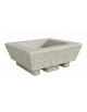 Fioriera bassa forma quadra in cemento calcestruzzo per esterno - colore Grigio sabbiato - cm 98x98x39h - Conforme ai CAM