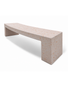 PANCHINA CURVA CONVESSA IN CEMENTO PER ARREDO URBANO - COLORE BIANCO TRAVERTINO - CM 200x50x50h - Conforme ai CAM