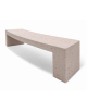 PANCHINA CURVA CONVESSA IN CEMENTO PER ARREDO URBANO - COLORE BIANCO TRAVERTINO - CM 200x50x50h - Conforme ai CAM