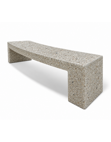 PANCHINA CURVA CONVESSA IN CEMENTO PER ARREDO URBANO - COLORE GRIGIO SABBIATO - CM 200x50x50H - Conforme ai CAM