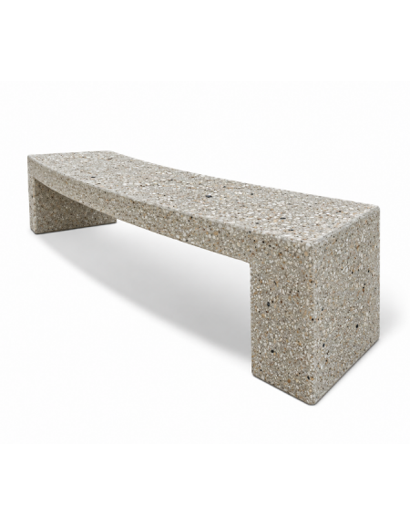 PANCHINA CURVA CONVESSA IN CEMENTO PER ARREDO URBANO - COLORE GRIGIO SABBIATO - CM 200x50x50H - Conforme ai CAM