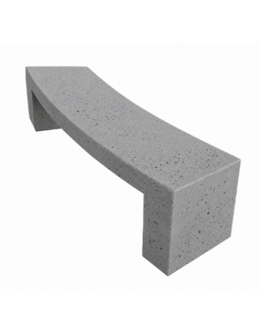 PANCHINA CURVA CONCAVA IN CEMENTO PER ARREDO URBANO - COLORE GRIGIO PIETRA - CM 200x50x50H - Conforme ai CAM