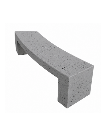 PANCHINA CURVA CONCAVA IN CEMENTO PER ARREDO URBANO - COLORE GRIGIO PIETRA - CM 200x50x50H - Conforme ai CAM