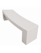 PANCHINA CURVA CONCAVA IN CEMENTO PER ARREDO URBANO - COLORE BIANCO PIETRA - CM 200x50x50H  - Conforme ai CAM