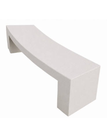 PANCHINA CURVA CONCAVA IN CEMENTO PER ARREDO URBANO - COLORE BIANCO PIETRA - CM 200x50x50H  - Conforme ai CAM