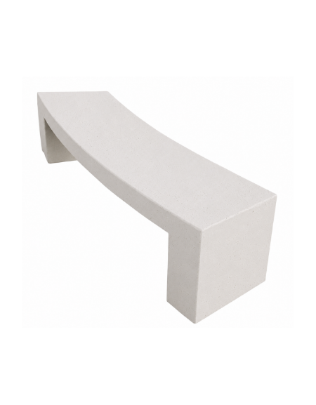 PANCHINA CURVA CONCAVA IN CEMENTO PER ARREDO URBANO - COLORE BIANCO PIETRA - CM 200x50x50H  - Conforme ai CAM