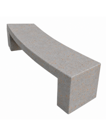 PANCHINA CURVA CONCAVA IN CEMENTO PER ARREDO URBANO - COLORE GRIGIO TRAVERTINO - CM 200x50x50H - Conforme ai CAM
