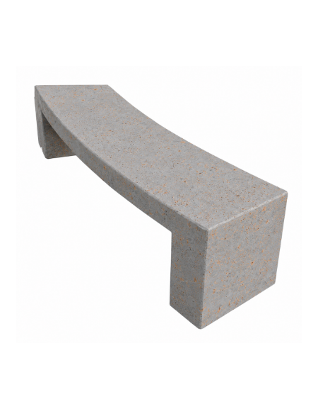 PANCHINA CURVA CONCAVA IN CEMENTO PER ARREDO URBANO - COLORE GRIGIO TRAVERTINO - CM 200x50x50H - Conforme ai CAM