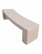 PANCHINA CURVA CONCAVA IN CEMENTO PER ARREDO URBANO - COLORE BIANCO TRAVERTINO - CM 200x50x50H - Conforme ai CAM