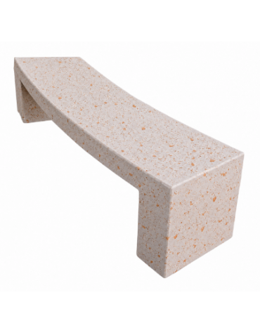 PANCHINA CURVA CONCAVA IN CEMENTO PER ARREDO URBANO - COLORE BIANCO TRAVERTINO - CM 200x50x50H - Conforme ai CAM