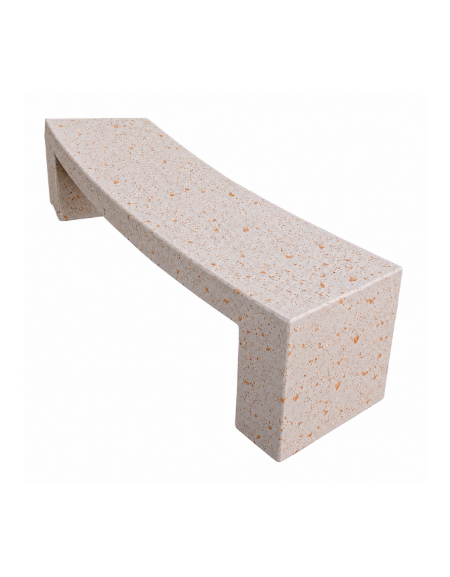 PANCHINA CURVA CONCAVA IN CEMENTO PER ARREDO URBANO - COLORE BIANCO TRAVERTINO - CM 200x50x50H - Conforme ai CAM