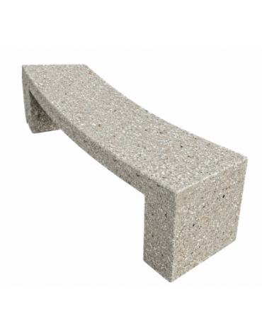 PANCHINA CURVA CONCAVA IN CEMENTO PER ARREDO URBANO - COLORE GRIGIO SABBIATO - CM 200x50x50H - Conforme ai CAM