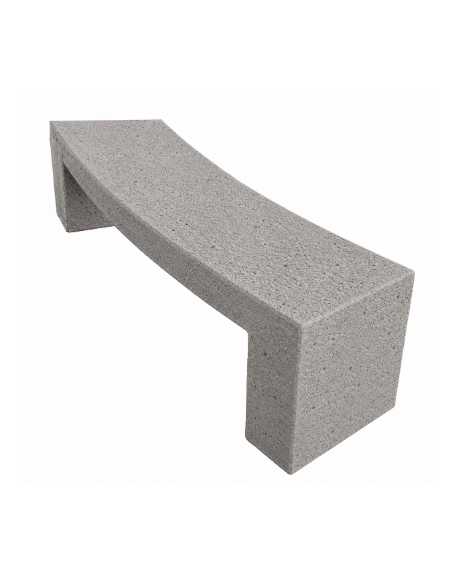 PANCHINA CURVA CONCAVA IN CEMENTO PER ARREDO URBANO - COLORE BIANCO SABBIATO - CM 200x50x50H - Conforme ai CAM