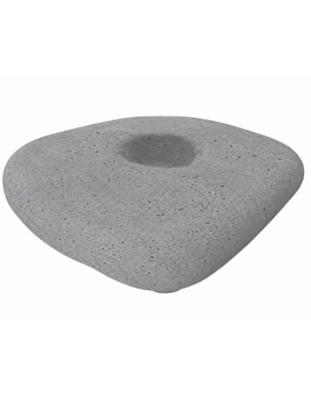 Panchina monoblocco a forma di sasso in cemento calcestruzzo colore Grigio pietra - cm 200x200x49h - Conforme ai CAM
