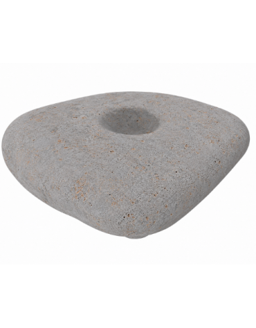 Panchina monoblocco a forma di sasso in cemento calcestruzzo colore Grigio travertino - cm 200x200x49h - Conforme ai CAM