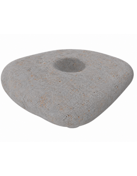 Panchina monoblocco a forma di sasso in cemento calcestruzzo colore Grigio travertino - cm 200x200x49h - Conforme ai CAM