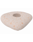 Panchina monoblocco a forma di sasso in cemento calcestruzzo colore Bianco travertino - cm 200x200x49h - Conforme ai CAM