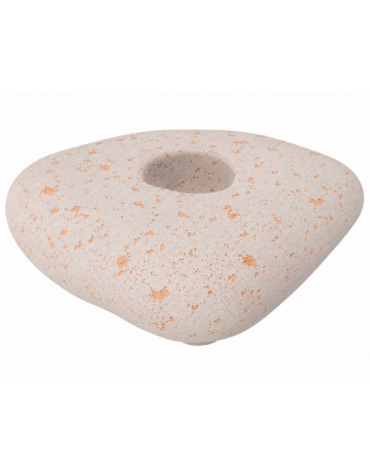 Panchina monoblocco a forma di sasso in cemento calcestruzzo colore Bianco travertino - cm 200x200x49h - Conforme ai CAM