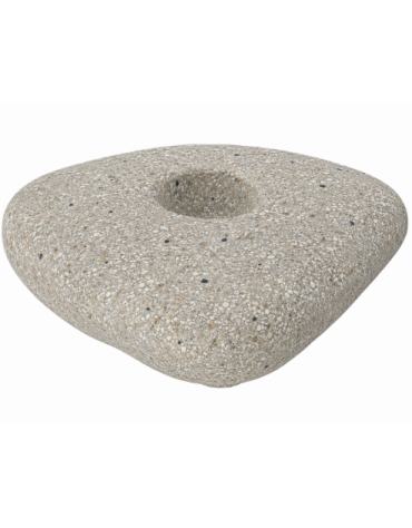 Panchina monoblocco a forma di sasso  in cemento calcestruzzo colore Grigio sabbiato - cm 200x200x49h - Conforme ai CAM