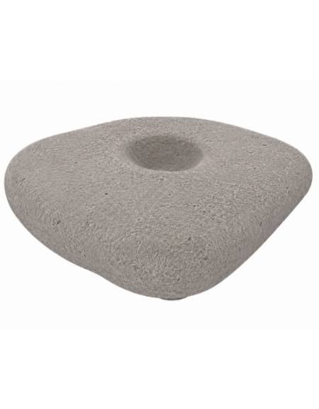 Panchina monoblocco a forma di sasso in cemento calcestruzzo colore Bianco sabbiato - cm 200x200x49h - Conforme ai CAM