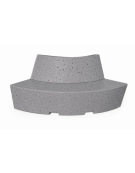 PANCHINA CURVA CONVESSA IN CEMENTO CON SCHIENALE PER ARREDO URBANO - COLORE GRIGIO PIETRA - CM 200x60x85H - Conforme ai CAM