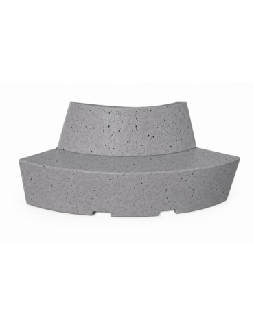 PANCHINA CURVA CONVESSA IN CEMENTO CON SCHIENALE PER ARREDO URBANO - COLORE GRIGIO PIETRA - CM 200x60x85H - Conforme ai CAM
