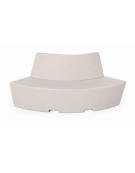 PANCHINA CURVA CONVESSA IN CEMENTO CON SCHIENALE PER ARREDO URBANO - COLORE BIANCO PIETRA - CM 200x60x85H - Conforme ai CAM
