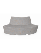 PANCHINA CURVA CONVESSA IN CEMENTO CON SCHIENALE PER ARREDO URBANO - COLORE GRIGIO TRAVERTINO - CM 200x60x85H - Conforme ai CAM