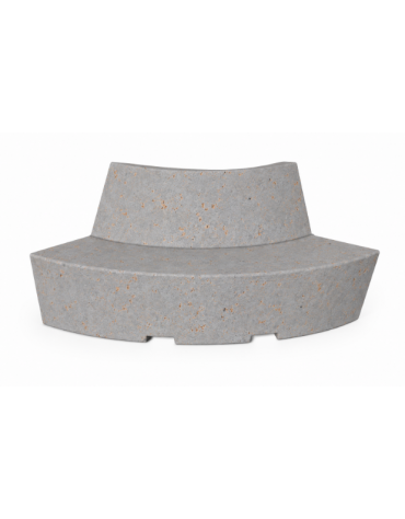 PANCHINA CURVA CONVESSA IN CEMENTO CON SCHIENALE PER ARREDO URBANO - COLORE GRIGIO TRAVERTINO - CM 200x60x85H - Conforme ai CAM