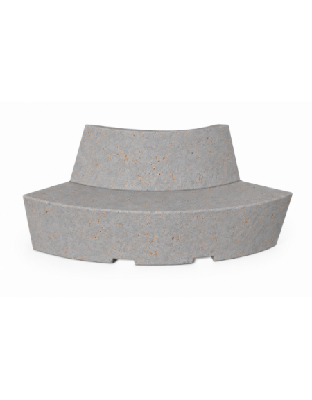 PANCHINA CURVA CONVESSA IN CEMENTO CON SCHIENALE PER ARREDO URBANO - COLORE GRIGIO TRAVERTINO - CM 200x60x85H - Conforme ai CAM