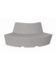 PANCHINA CURVA CONVESSA IN CEMENTO CON SCHIENALE PER ARREDO URBANO - COLORE GRIGIO TRAVERTINO - CM 200x60x85H - Conforme ai CAM