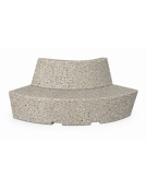 PANCHINA CURVA CONVESSA IN CEMENTO CON SCHIENALE PER ARREDO URBANO - COLORE GRIGIO SABBIATO - CM 200x60x85H - Conforme ai CAM