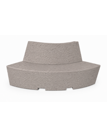 PANCHINA CURVA CONVESSA IN CEMENTO CON SCHIENALE PER ARREDO URBANO - COLORE BIANCO SABBIATO - CM 200x60x85H - Conforme ai CAM