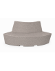 PANCHINA CURVA CONVESSA IN CEMENTO CON SCHIENALE PER ARREDO URBANO - COLORE BIANCO SABBIATO - CM 200x60x85H - Conforme ai CAM