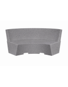 PANCHINA CURVA CONCAVA IN CEMENTO CON SCHIENALE PER ARREDO URBANO - COLORE GRIGIO PIETRA - CM 200x60x85H - Conforme ai CAM