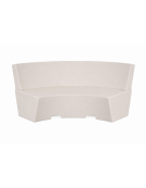 PANCHINA CURVA CONCAVA IN CEMENTO CON SCHIENALE PER ARREDO URBANO - COLORE BIANCO PIETRA - CM 200x60x85H - Conforme ai CAM