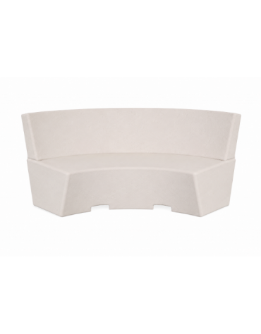 PANCHINA CURVA CONCAVA IN CEMENTO CON SCHIENALE PER ARREDO URBANO - COLORE BIANCO PIETRA - CM 200x60x85H - Conforme ai CAM