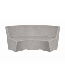 PANCHINA CURVA CONCAVA IN CEMENTO CON SCHIENALE PER ARREDO URBANO - COLORE GRIGIO TRAVERTINO - CM 200x60x85H - Conforme ai CAM