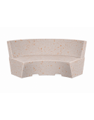 PANCHINA CURVA CONCAVA IN CEMENTO CON SCHIENALE PER ARREDO URBANO - COLORE BIANCO TRAVERTINO - CM 200x60x85H - Conforme ai CAM