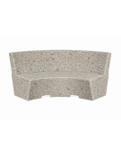 PANCHINA CURVA CONCAVA IN CEMENTO CON SCHIENALE PER ARREDO URBANO - COLORE GRIGIO SABBIATO - CM 200x60x85H - Conforme ai CAM