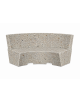 PANCHINA CURVA CONCAVA IN CEMENTO CON SCHIENALE PER ARREDO URBANO - COLORE GRIGIO SABBIATO - CM 200x60x85H - Conforme ai CAM